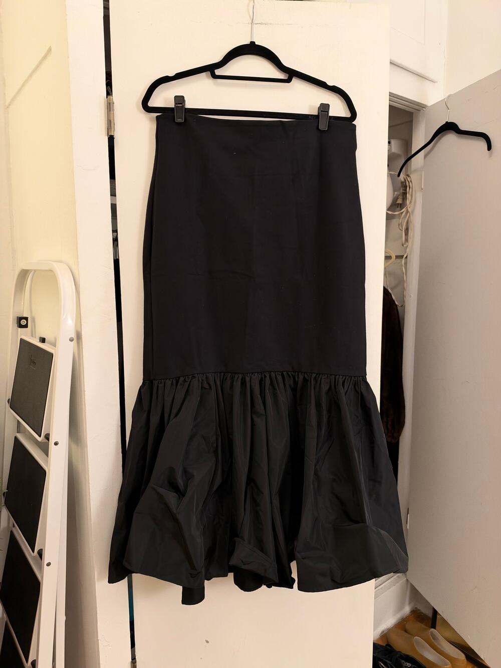 STAUD Black Ruffle Hem Skirt XL